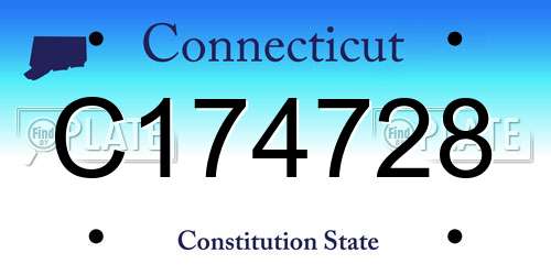 C174728 Connecticut License Plate