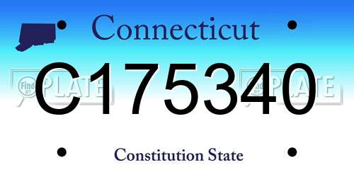C175340 Connecticut License Plate
