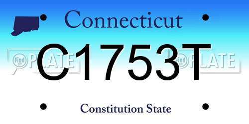 C1753T Connecticut License Plate