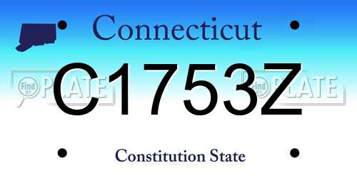 C1753Z Connecticut License Plate