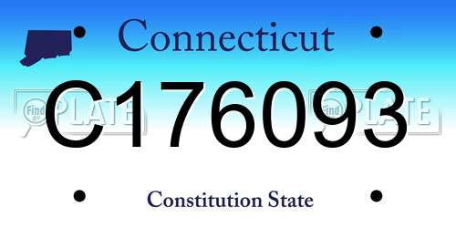 C176093 Connecticut License Plate