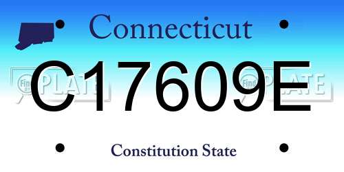 C17609E Connecticut License Plate