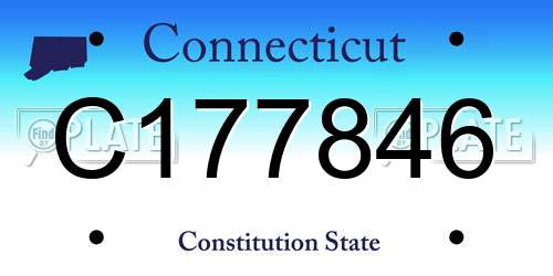 C177846 Connecticut License Plate