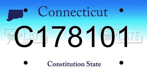 C178101 Connecticut License Plate