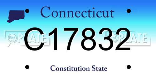 C17832 Connecticut License Plate