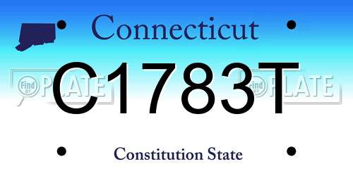 C1783T Connecticut License Plate