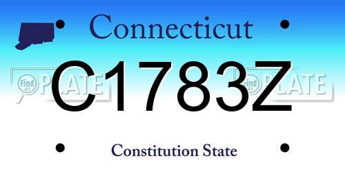 C1783Z Connecticut License Plate