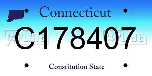 C178407 Connecticut License Plate