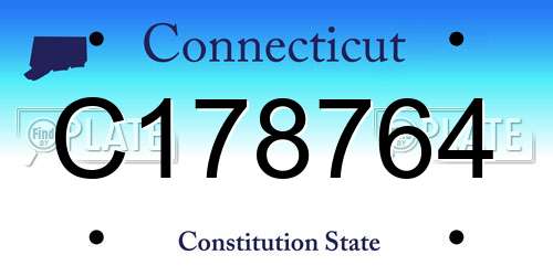 C178764 Connecticut License Plate