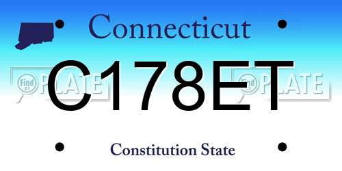 C178ET Connecticut License Plate