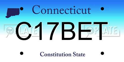 C17BET Connecticut License Plate