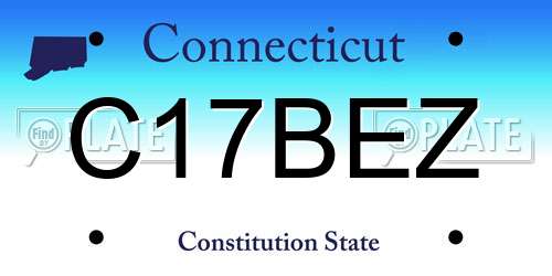 C17BEZ Connecticut License Plate