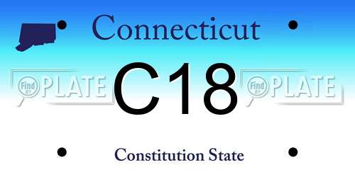 C18 Connecticut License Plate