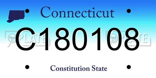 C180108 Connecticut License Plate