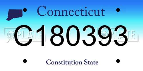 C180393 Connecticut License Plate