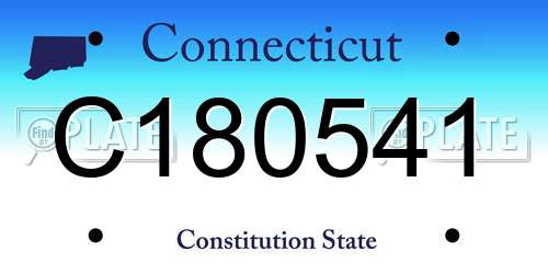 C180541 Connecticut License Plate