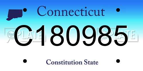 C180985 Connecticut License Plate