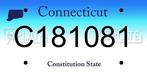 C181081 Connecticut License Plate