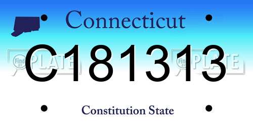 C181313 Connecticut License Plate