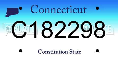 C182298 Connecticut License Plate