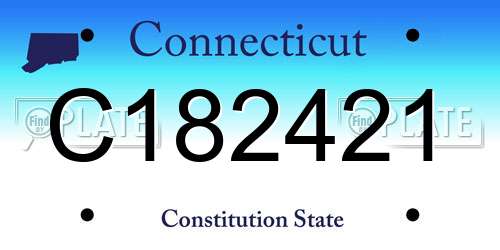 C182421 Connecticut License Plate