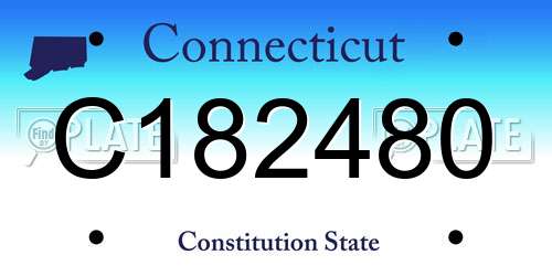 C182480 Connecticut License Plate