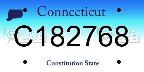 C182768 Connecticut License Plate