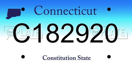 C182920 Connecticut License Plate
