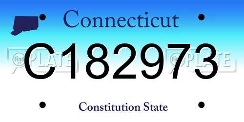 C182973 Connecticut License Plate