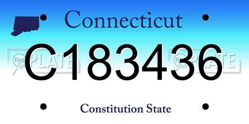 C183436 Connecticut License Plate