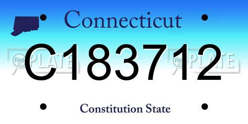 C183712 Connecticut License Plate