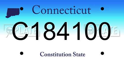 C184100 Connecticut License Plate