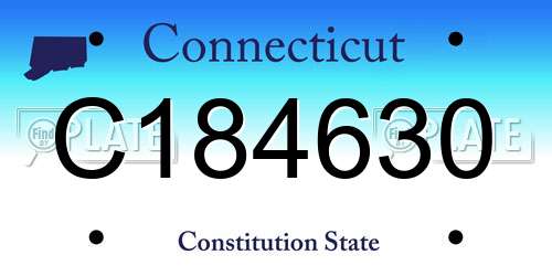 C184630 Connecticut License Plate