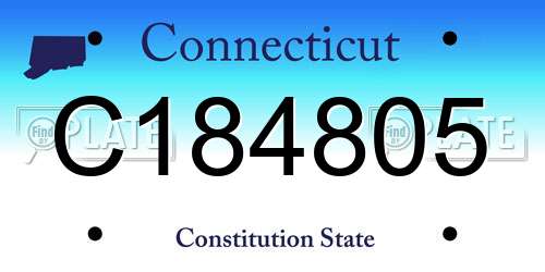 C184805 Connecticut License Plate