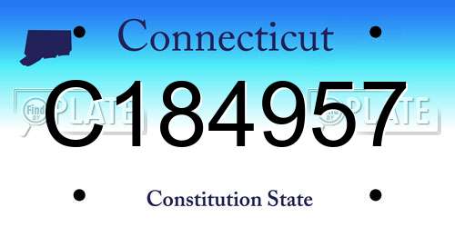 C184957 Connecticut License Plate