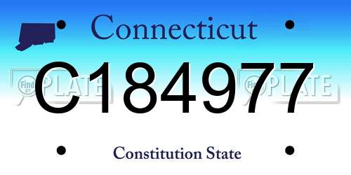 C184977 Connecticut License Plate