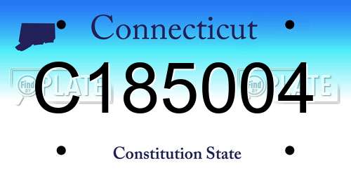 C185004 Connecticut License Plate