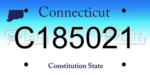 C185021 Connecticut License Plate