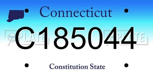 C185044 Connecticut License Plate