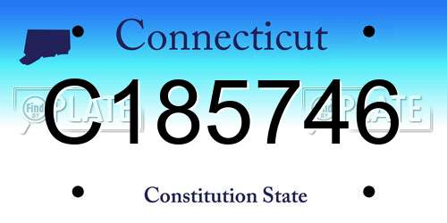 C185746 Connecticut License Plate