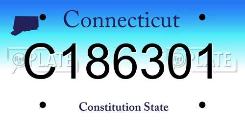 C186301 Connecticut License Plate