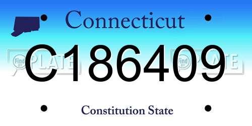 C186409 Connecticut License Plate