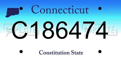 C186474 Connecticut License Plate