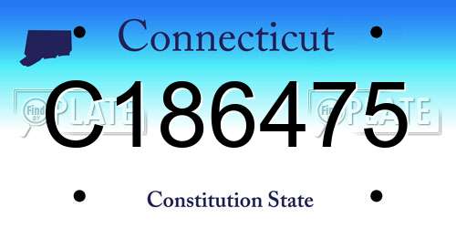 C186475 Connecticut License Plate