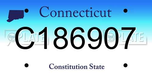 C186907 Connecticut License Plate