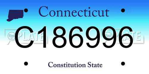 C186996 Connecticut License Plate