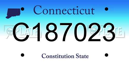 C187023 Connecticut License Plate