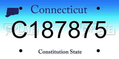 C187875 Connecticut License Plate