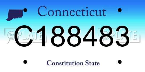 C188483 Connecticut License Plate