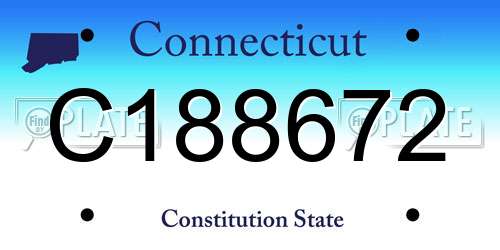 C188672 Connecticut License Plate